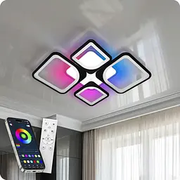 Люстра світлодіодна 517 Light 3color з пультом 120Вт Чорний (01673) - мініатюра 15