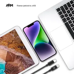 Кабель ArmorStandart AMQGJ2BL Lightning to USB-C Cable 1.2m black (ARM64374) - мініатюра 2