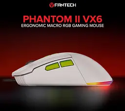 Игровая мышь Fantech VX-6 PHANTOMII 60IPS, 20G, 7200DPI White - мініатюра 6