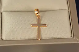 Хрестик Xuping Jewelry тонкий гладкий 2 см золотистий