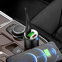 АЗП Hoco NZ6 PD45W (2Type-C/1USB) + Type-C to Lightning Black - мініатюра 7