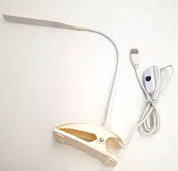 Світлодіодна настільна USB-лампа 14 LED гнучка на прищіпці з вимикачем UKC TUBE LIGHT 7388 біла
