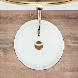 Умивальник Rea Sami 36x36 gold edge (REA-U6758) - мініатюра 2