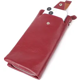 Шкіряний жіночий гаманець-клатч із відділенням під телефон ST Leather 23102 бордовий - мініатюра 8