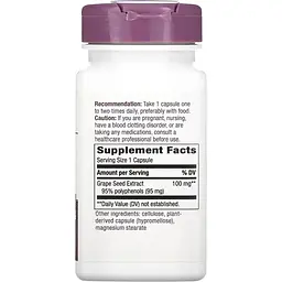 Екстракт виноградних кісточок Nature's Way Premium Extract Grape Seed 100 мг 60 вегетаріанських капсул - мініатюра 2