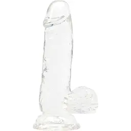 Прозорий фалоімітатор Addiction - Clear Dildo with Balls 6″, віброкуля в подарунок