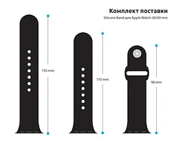 Силіконовий ремінець на смарт-годинник для Apple Watch 38,40,41,42 mm, Sport Band (3 Straps), black, зі зручною застібкою, для годинника епл вотч, спортивний, ArmorStandart (ARM49096) - мініатюра 3