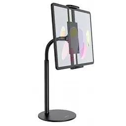 Підставка тримач Hoco PH30 Soaring metal desktop holder настільний чорна - мініатюра 2