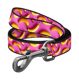 Повідець для собак WAUDOG Nylon "Банани на рожевому" S Ш 15 мм Д 300 см (760-4055)