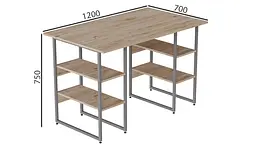 Комп'ютерний стіл Ferrum-decor Карен 75x120x70 сірий ДСП Дуб Сан-Марино 16мм (FRD-102441) - мініатюра 3
