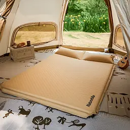 Килимок двомісний самонадувний Naturehike CNK2300DZ014 30мм з подушкою (Бежевий) - мініатюра 6