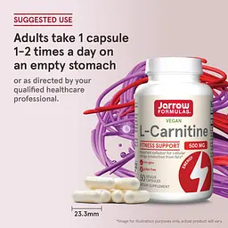L-карнітин Jarrow Formulas L-Carnitine 500 мг 50 капсул - мініатюра 6