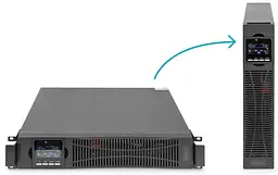 Digitus Джерело безперебійного живлення (ДБЖ) Online, 2000VA/2000W, LCD, 8xC13, RJ45, RS232, USB, Rack/Tower - мініатюра 2