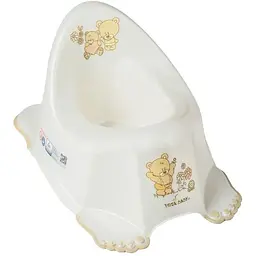 Горщик дитячий Tega Baby з музикою антиковзкий Teddy Bear white pearl