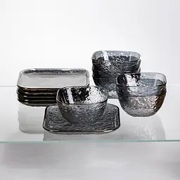 Набір піал скляних "Кришталеве сяйво" 250 мл з блюдцями Yiwu HP-34-112