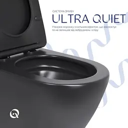 Унітаз підвісний Qtap Robin New Ultra Quiet, з сидінням Slim Duroplast/ Soft-close/ Quick Release QT13332381АSMB - мініатюра 4