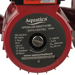 Насос циркуляційний фланцевий 1.3кВт Hmax 20.3м Qmax 300л/хв DN50 280мм + відповідний фланець AQUATICA (774198) - мініатюра 5