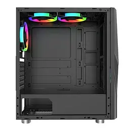 Корпус Montech FIGHTER 500, Black, Mid Tower, без БЖ, для ATX / Micro ATX / Mini ITX, 1xUSB 3.0 / 2xUSB 2.0, макс. CPU - 160 мм / GPU - 320 мм, 4x120 мм LED `Rainbow`, бічна панель із загартованого скла - мініатюра 2