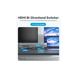 Спліттер VENTION HDMI 2.0 UHD 4K 60Hz 3D, HDCP,1080P перемикач двонаправлений (AKOB0) - мініатюра 6