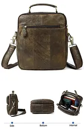 Сумка з ефектами старовини чоловіча Vintage 23х27х7,5 см sum0028950 - мініатюра 3