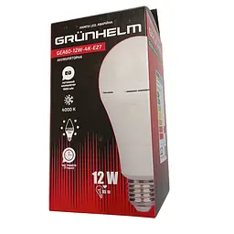 Лампа LED Grunhelm аварійна GEA60-12W-4K-E27 (149880) - мініатюра 2