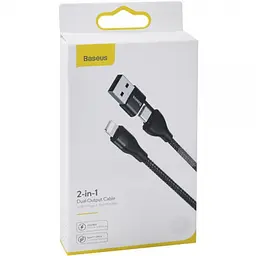 Кабель Baseus Dual Output Cable Type-C/USB to Lightning 18W 1m CATLYW-G01 Black - мініатюра 3