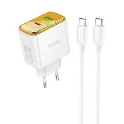 Зарядний пристрій Hoco CS42A USB/ Type-C PD 30W QC білий + кабель Type-C to Type-C - мініатюра 3