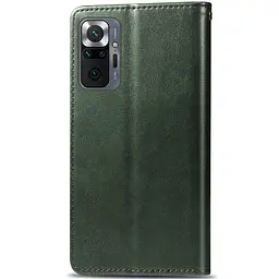 Шкіряний чохол-книжка GETMAN Gallant (PU) для Xiaomi Redmi Note 10 Pro / 10 Pro Max Зелений - мініатюра 4