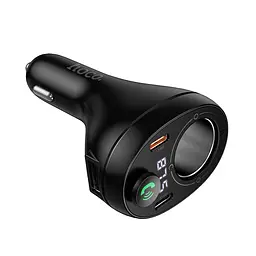 АЗП з FM-модулятором HOCO E88 Star 35W(2C) cigarette lighter car BT FM transmitter Black - мініатюра 6