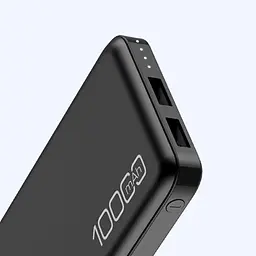 Портативний зарядний пристрій для телефона Power Bank Awei P5K 10000 mAh Павербанк USB чорний - мініатюра 6