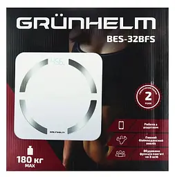 Ваги для підлоги Grunhelm BES-30BFS домашні ваги для зважування Білі - мініатюра 2