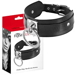 Нашийник c кільцем Fetish Tentation Choker Ring 411 см чорний - мініатюра 2