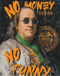 Алмазная мозаика/вышивка Франклин. No money no funny 40*50 см Оригами OD 3284