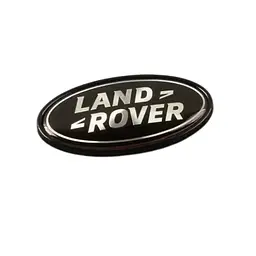 Емблема задня LAND ROVER чорний+білий напис з чорним ободом 91х50 мм метал (на скотчі) DAH500330