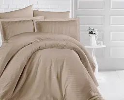 Комплект постільної білизни TAG Tekstil страйп-сатин LUXURY ST-1053 Полуторний