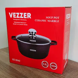 Каструля Vezzer з кришкою 24 см 4.5 л чорна (VZ8040) - мініатюра 8