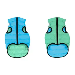 Двостороння куртка AiryVest Lumi для собак, салатово-блакитна, розмір L65 - мініатюра 4