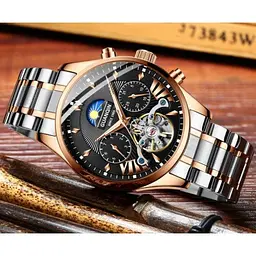 Чоловічий наручний годинник Guanquin Prestige Gold - мініатюра 1