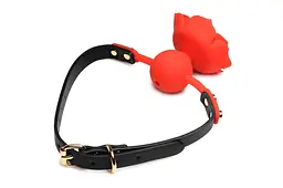Кляп Master Series Blossom Silicone Rose Gag - Red - мініатюра 6