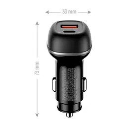 Зарядний пристрій ColorWay USB-C PD45W + USB QC3.0 car adapter (CW-CHA067PD-BK) - мініатюра 4