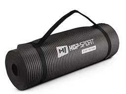 Мат для фітнесу та йоги Hop-Sport HS-N015GM 1,5см чорний - мініатюра 2