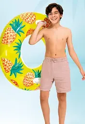 Круг надувний з ручками 107 см. Intex  жовтий - мініатюра 2
