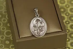 Ладанка Xuping Jewelry двостороння з Марією і Ісусом 2,5 см срібляста