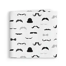 Пелюшки муслінові Cosas Mustache 75x100 см, білі - мініатюра 2