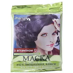 Маска на основі хни Jharna «РІСТ ЗМІЦНЕННЯ І БЛИСК» 25г
