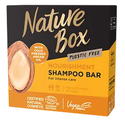 Твердий шампунь Nature Box для живлення волосся, з аргановою олією холодного віджиму, 85 г