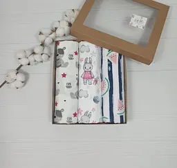 Набір пелюшок a.l.babybox Зайчики з іграшками 50х80/100х80 см 3 шт. Різнокольоровий (NA 18168587)
