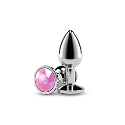 Анальна пробка NS Novelties Rear Assets - Silver/Pink Gem, S