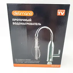Проточний водонагрівач електричний бойлер Делімано кран із екраном 3000Вт хромований пластик Delimano RX-012 сріблястий - мініатюра 10