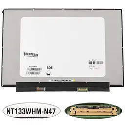 Матриця 13.3 NT133WHM-N47 (1366*768 30pin(eDP) LED SLIM(без планок та вушок) матова роз'єм праворуч знизу) для ноутбука